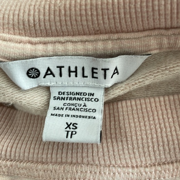 Athleta Coaster Luxe Recover Sweatshirt Size XS Peach Pink SOFT Crew Neck - Picture 8 of 8